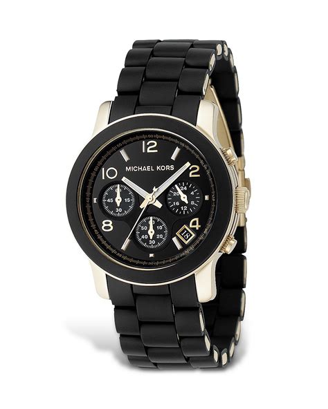 michael kors black rubber band watch